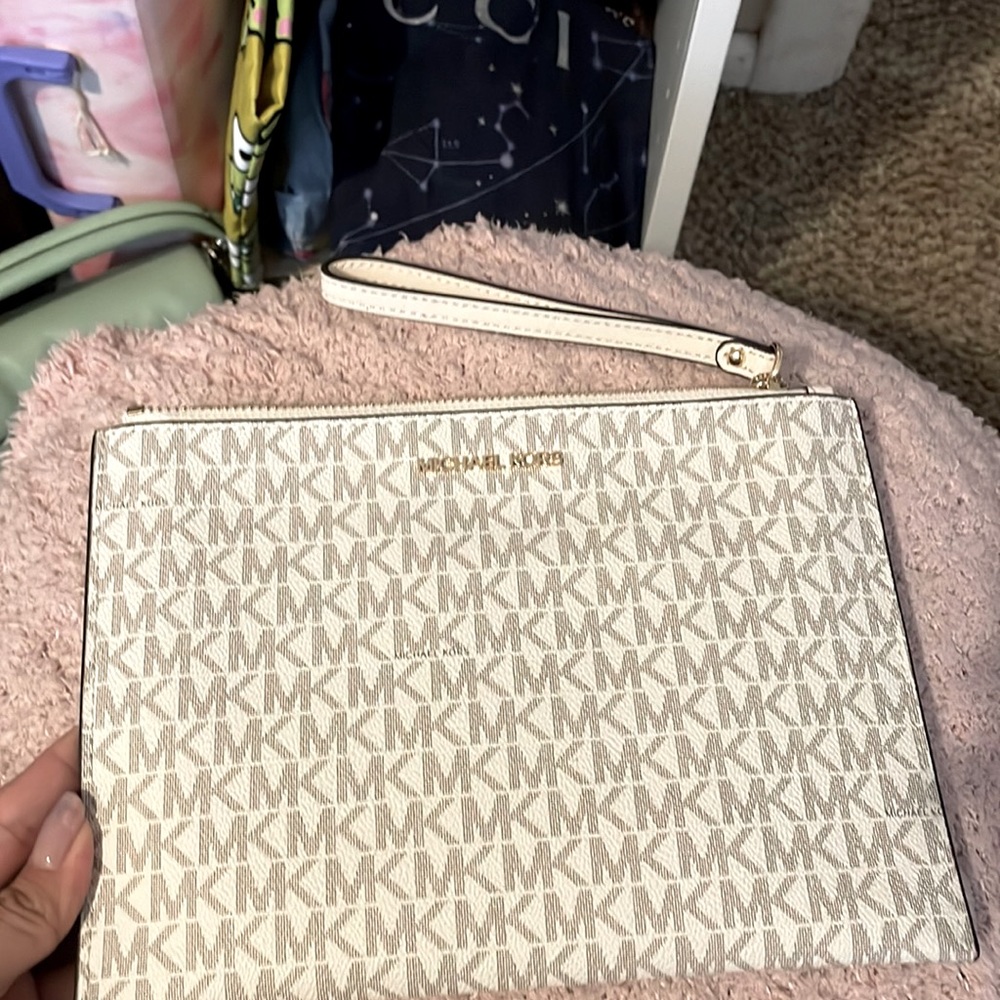 MK XL zip clutch wristlet